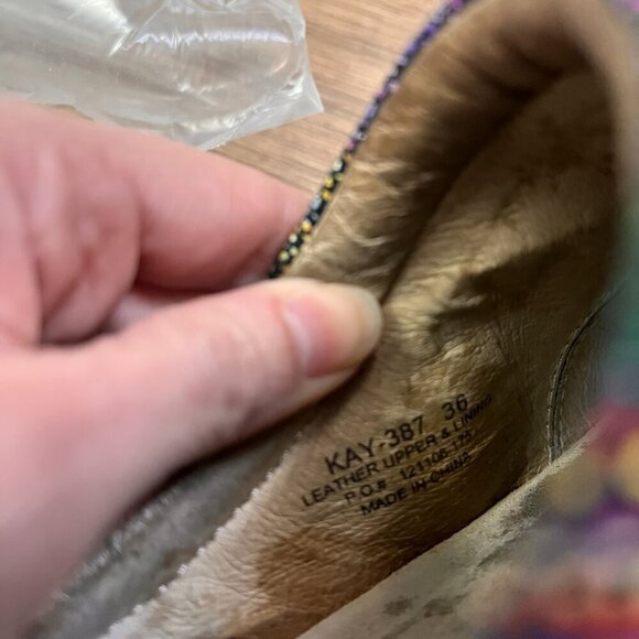 Alegria Kayla Kay 387 Rainbow Multi Color Mosaic Slip On Clogs Mules Sz 36 - Picture 10 of 11